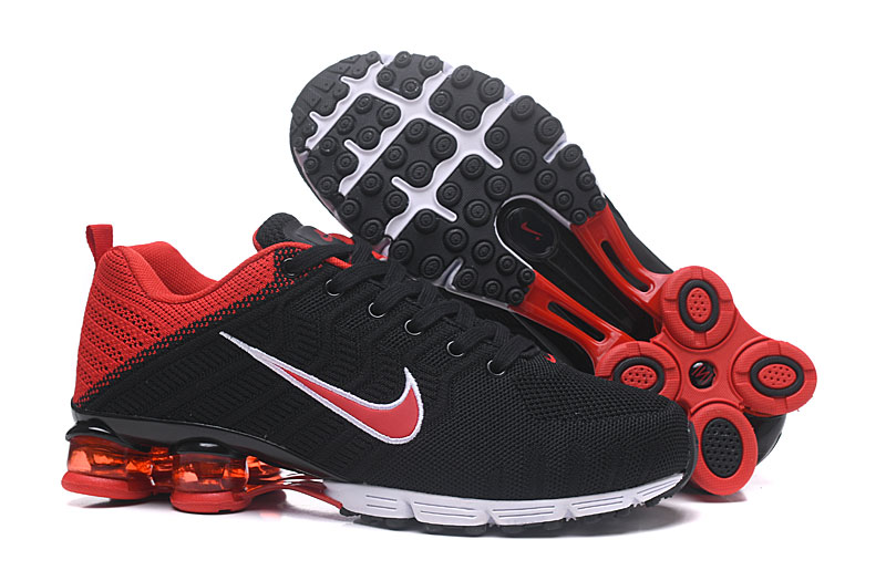 Nike Air Shox Flyknit Black Red Shoes - Click Image to Close